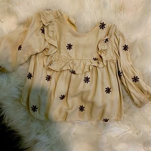 Zara top with brown flowers
